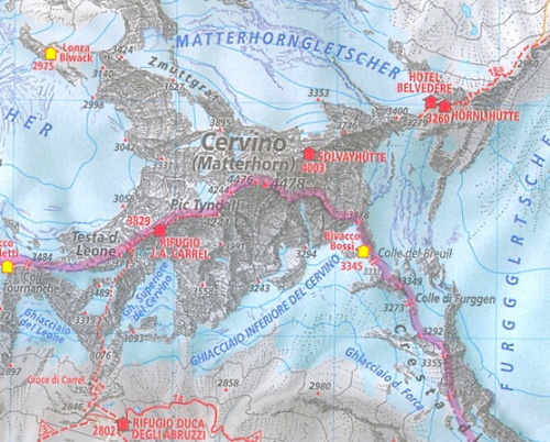 mappa/castina del Cervino (fonte Rete)