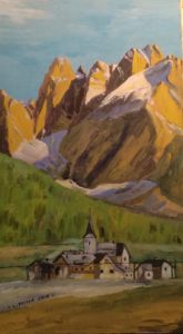 Quadro a tempera su carta di Luca Bridda: Alpi Giulie, Jof Fuart. Disegni e dipinti di paesaggi montani di Luca Bridda