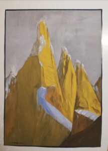 Quadro a tempera su carta di Luca Bridda: Cerro Torre. Disegni e dipinti di paesaggi montani di Luca Bridda