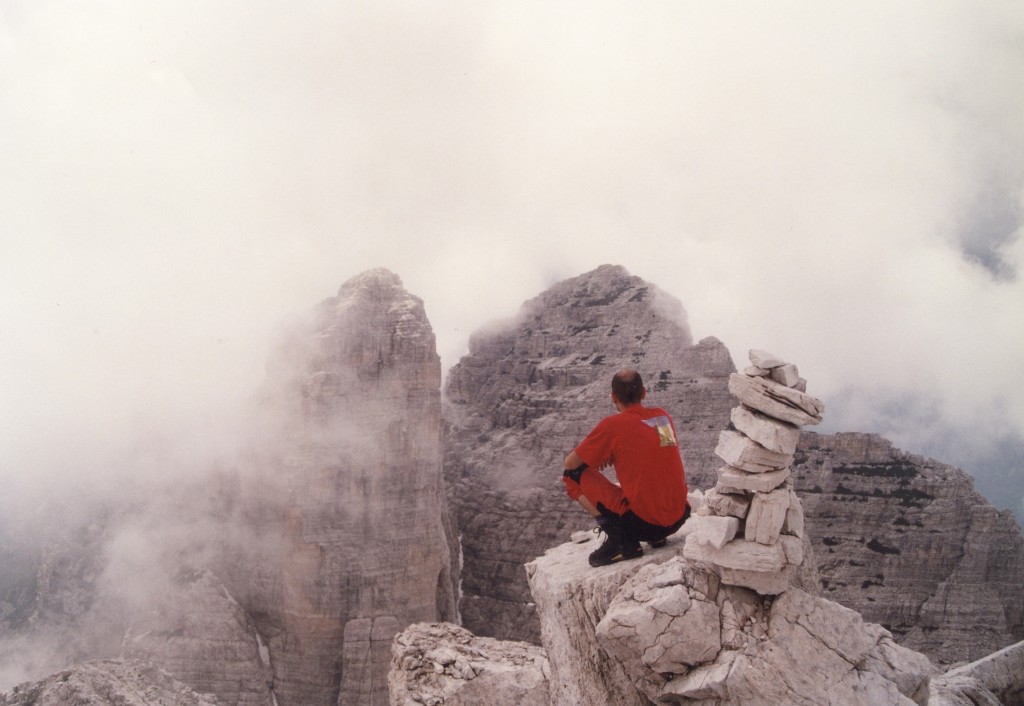 In cima al Sasso di Bosconero, dopo la salita lungo la via normale